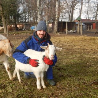 A farmer - taking care of animals in educational farm (Přírodovědná stanice). I have experienced how day-to-day care of animals look like.