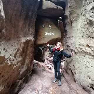 Sandstone rock formation called "the bell" in Nature Reserve Toulovcovy Maštale